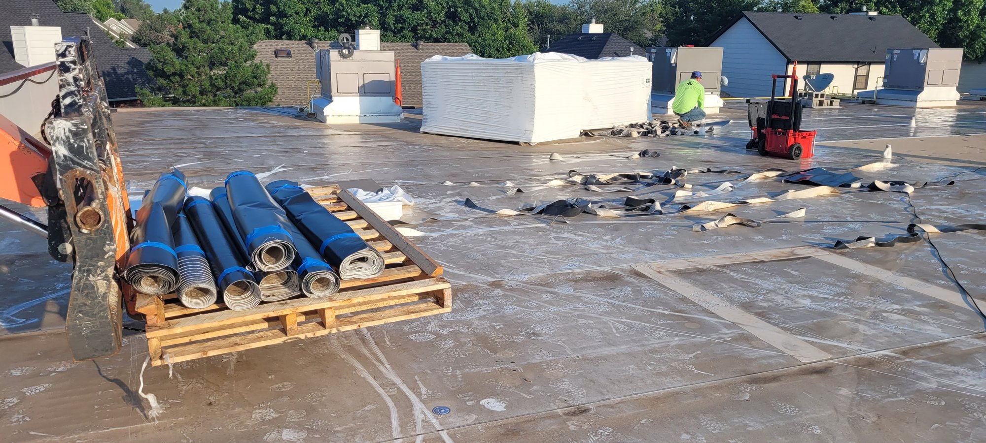 removed rolls on roof